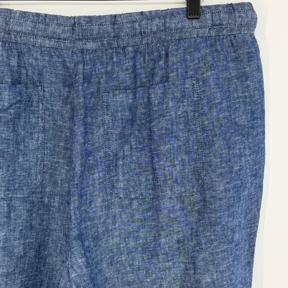 NWT Old Navy Women's Linen Blend Wide Leg Pants Blue Size Large - Picture 4 of 9
